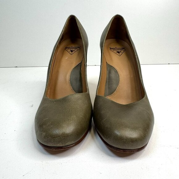 John Fluevog Miracles Medugorje Olive Green Leather Pumps Shoes Women’s Size 7 - Picture 3 of 11